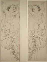 The Left and Right Genie on the Amaryllis Plant, 1809